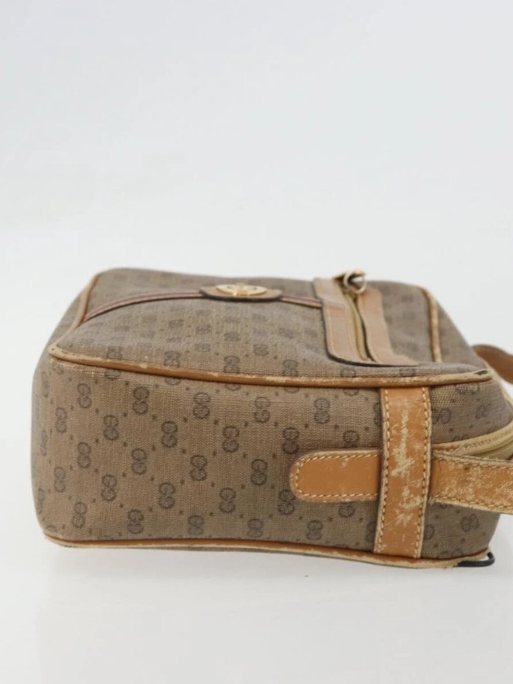 GUCCI Micro GG Supreme Web Sherry Line Bag PVC Beige 007 904 0008 Auth 185200 - Picture 3 of 15